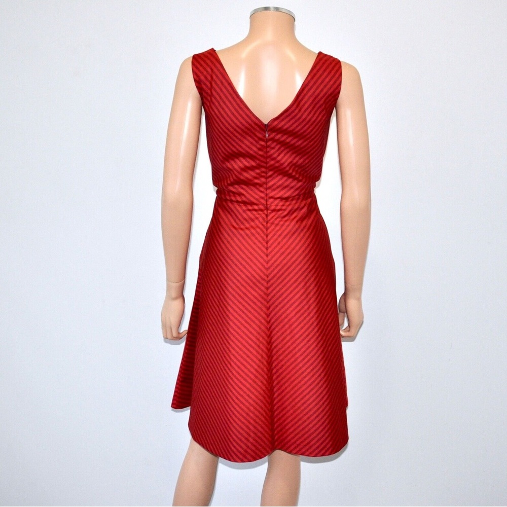 Isaac Mizrahi Red Stripe A-line Fit & Flare Sleeveless Dress - Picture 2 of 10